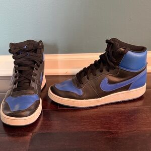 Nike Ebernon Sz 7 Mid Black Game Royal AQ1773-001 Men's Shoes